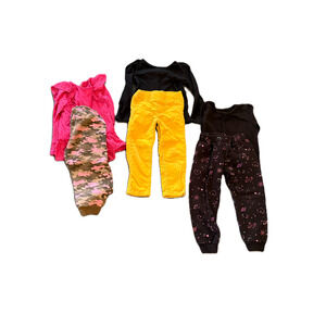 Toddler Girl Size 3T LOT Top Pants Cheetah Pink Yellow Casual Cozy Comfort